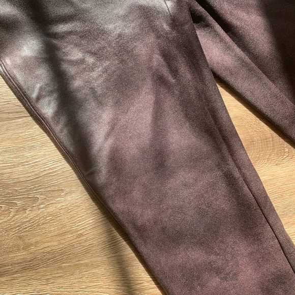 SPANX Faux Leather Leggings - Burgundy - Picture 5 of 6